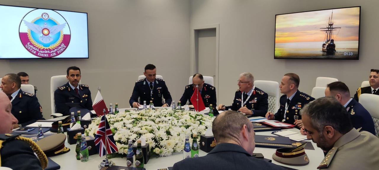 Turkish Air Force Commander General Ziya Cemal Kadioglu during trilateral talks with his Qatari and British counterparts in Doha, Jan. 21, 2026. (Photo via X/@tcsavunma)