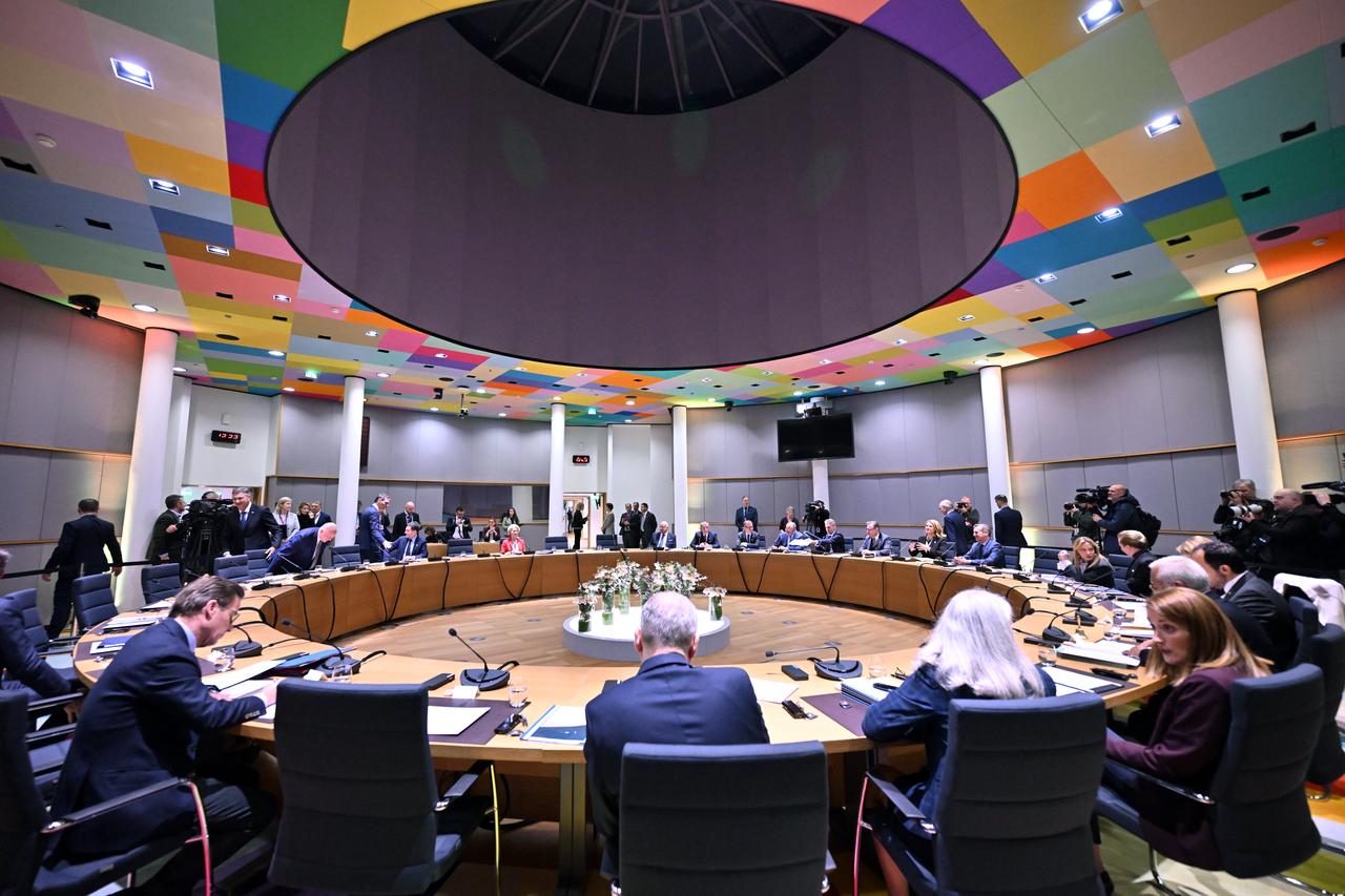 European Union leaders gather in Brussels for an informal summit on “transatlantic relations,” in Brussels, Belgium on January 22, 2026. (AA Photo)