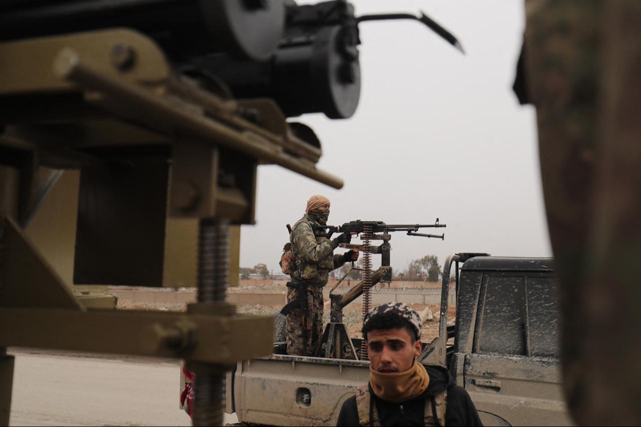 This photo taken on January 22, 2026 shows terrorist organization YPG/SDF members in Hasakeh, Syria. (AFP Photo)