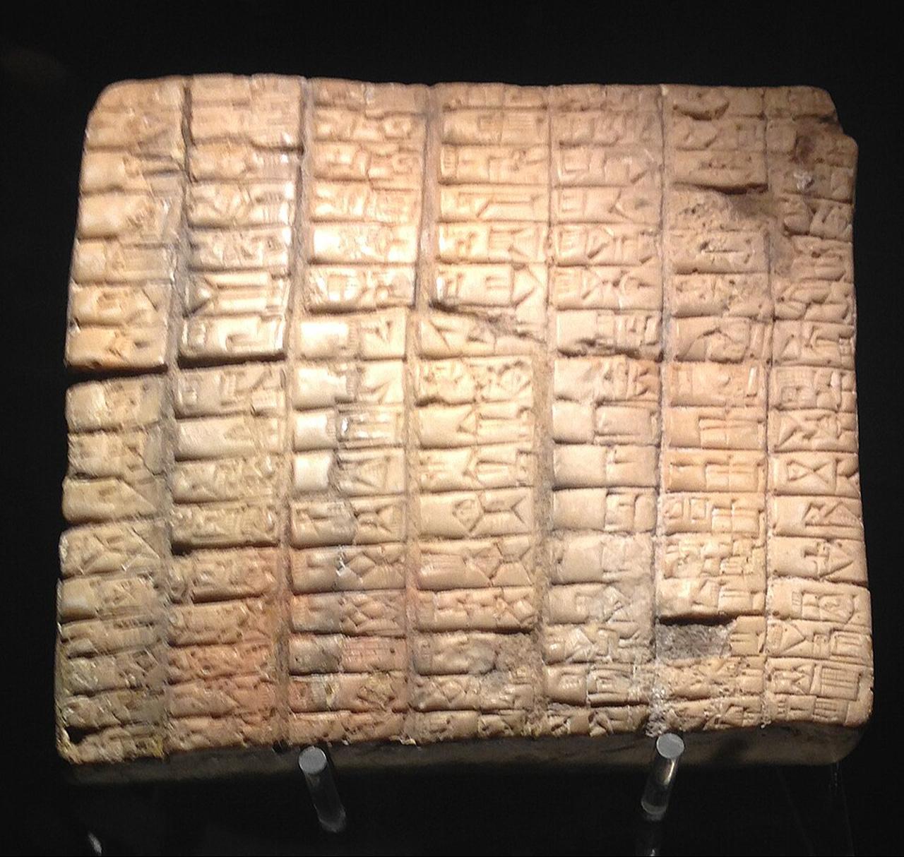 A cuneiform tablet from the Ebla royal archive, uncovered during earlier archaeological excavations. (Photo via Wikimedia)