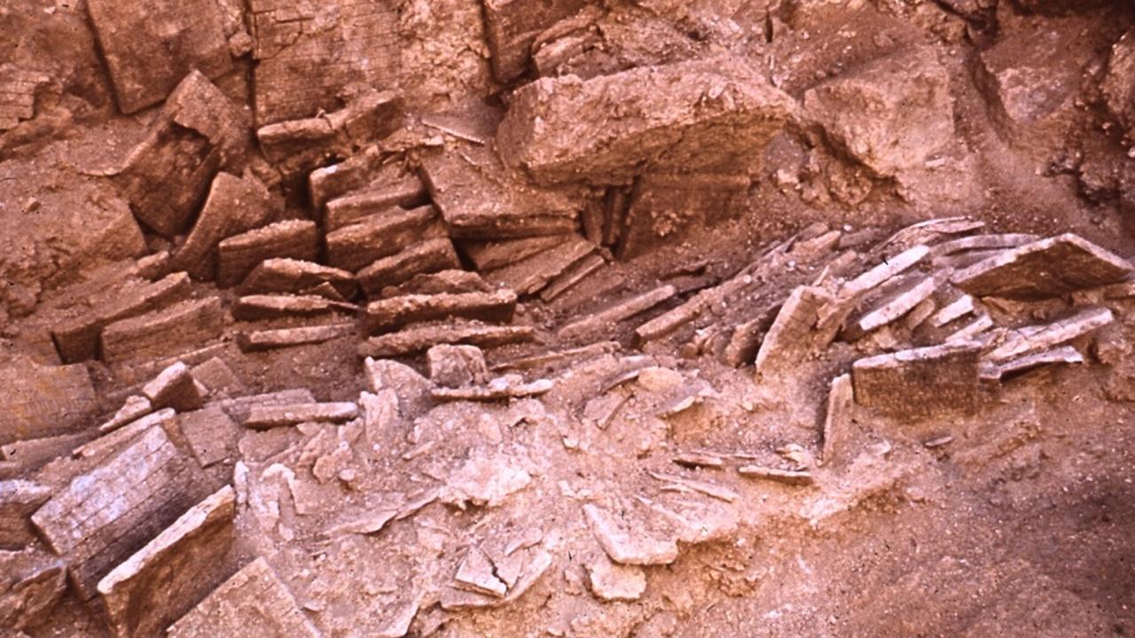 Cuneiform tablets discovered during archaeological excavations at the ancient city of Ebla in northwestern Syria. (Photo via ANSA)