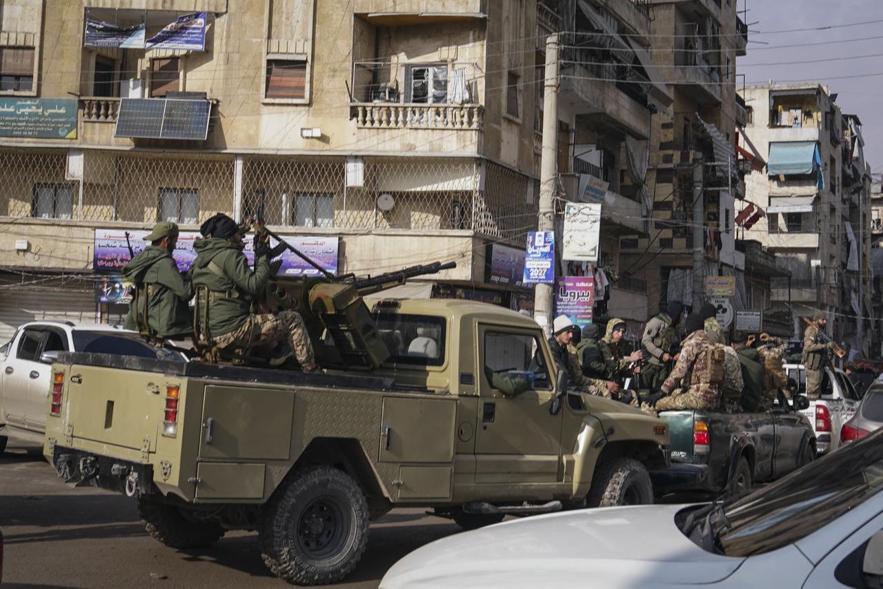 Syrian forces take security measures and patrol in the Ashrafieh neighborhood, previously held by the terrorist organization PKK/YPG, which operates under SDF, in Aleppo, Syria, Jan. 9, 2026. (AA Photo)