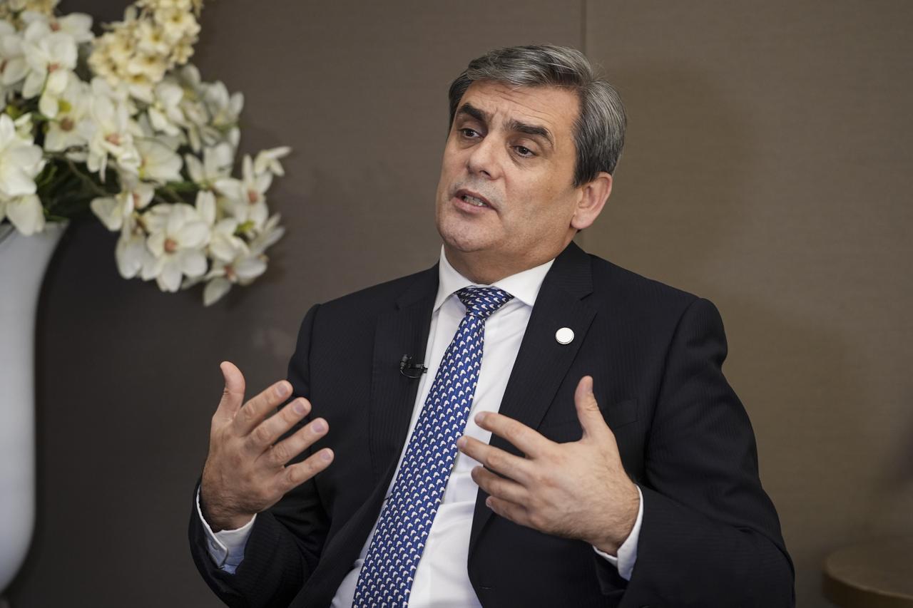 Foreign Minister of Montenegro Ervin Ibrahimovic speaks during an interview in Istanbul, Türkiye on Jan. 23, 2026. (AA Photo)