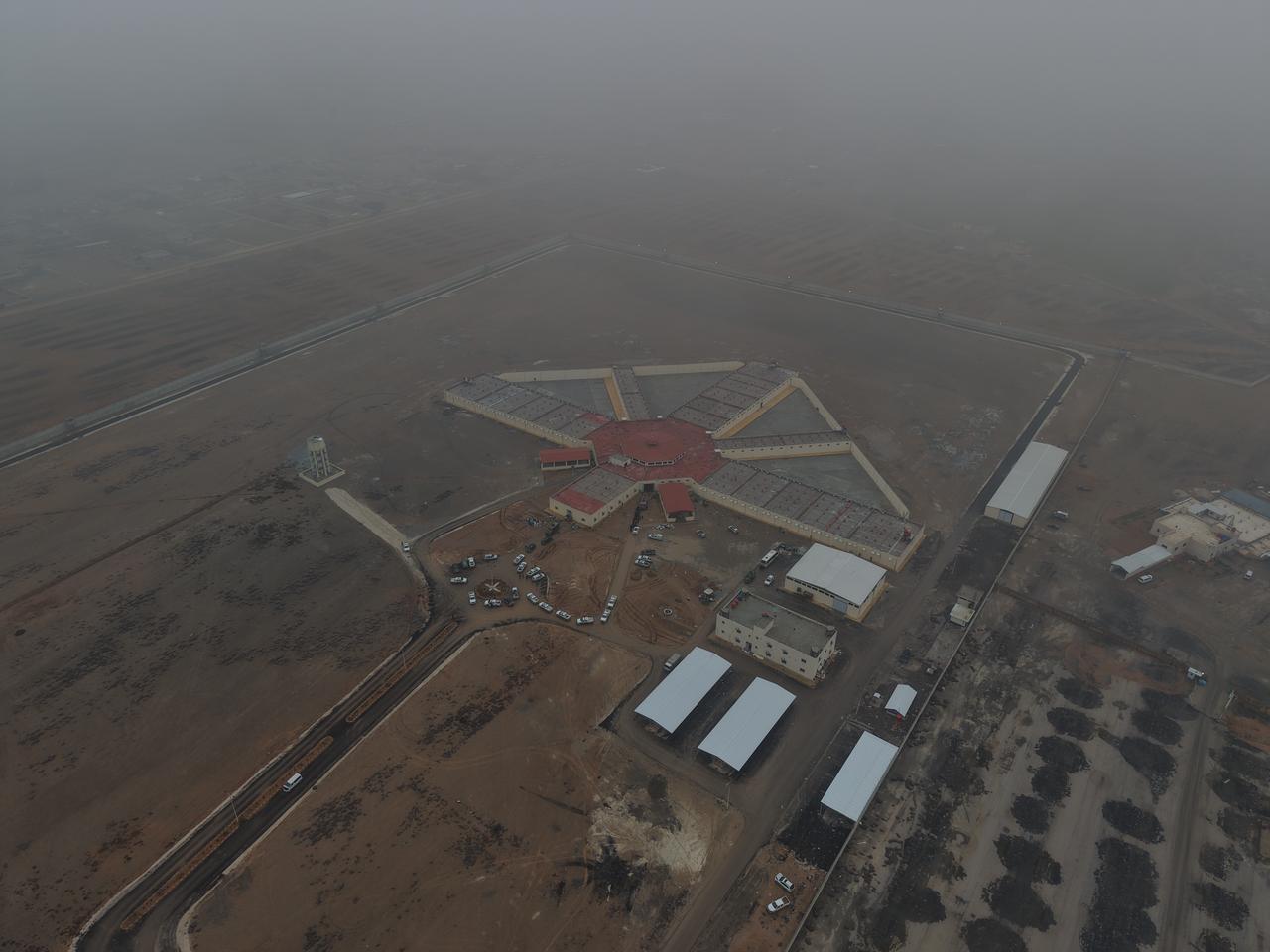 An aerial view of the al-Aktan Prison and its surroundings after the Syrian army gained control of the prison, which was under the control of the YPG/SDF terrorist organization in Raqqa, Syria on Jan. 23, 2026. (AA Photo)