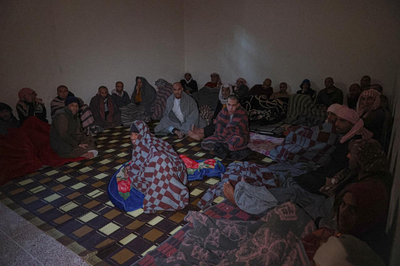 Members of Daesh, released by the SDF, are seen at Shaddadi Prison in Al Hasakah, Syria on Jan. 20, 2026. (AA Photo)