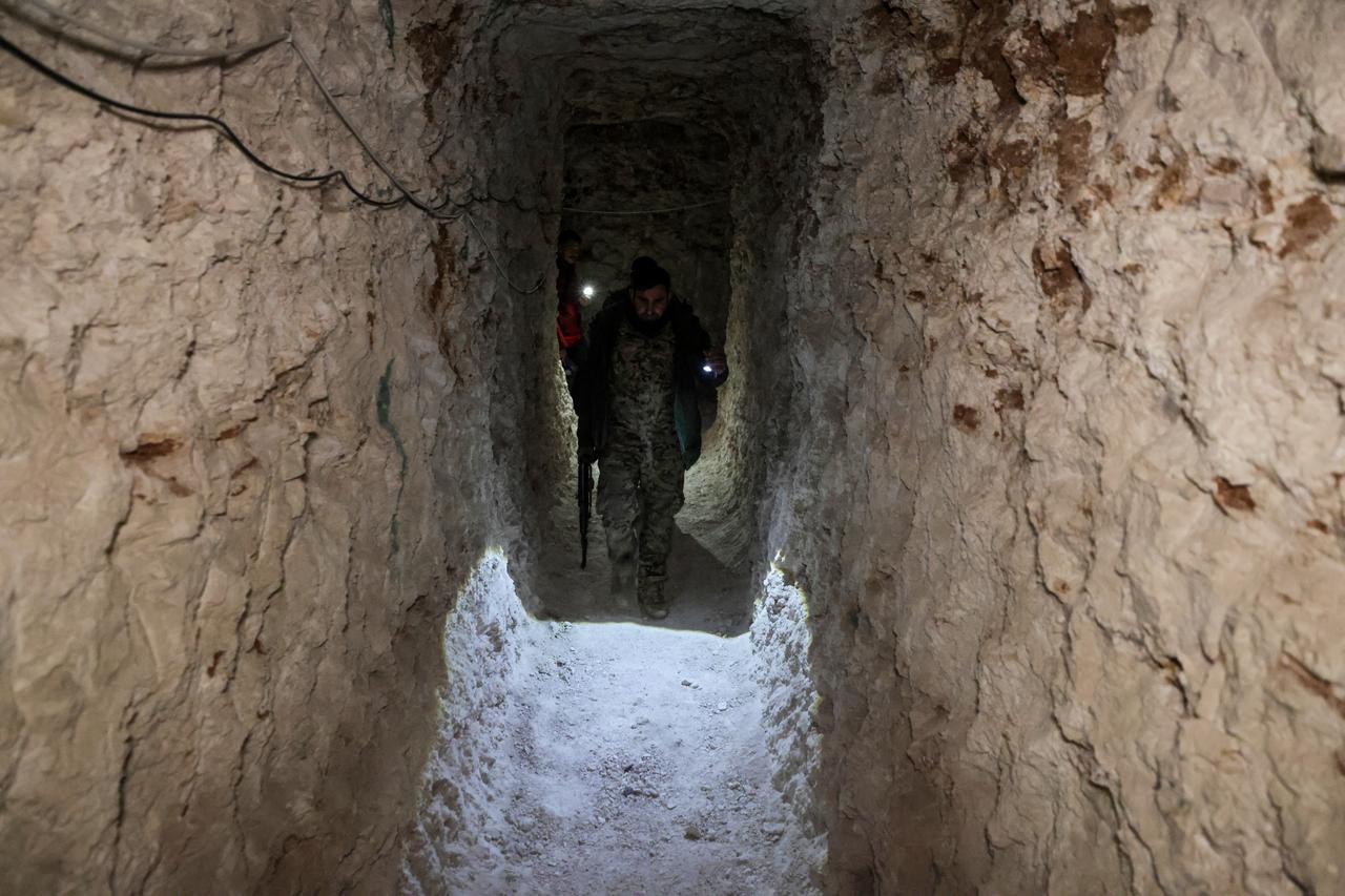 Syrian army found that YPG had dug kilometers of tunnels beneath civilian buildings after liberating the area in Tabqa, near Raqqa, Syria on January 25, 2026. (AA Photo)