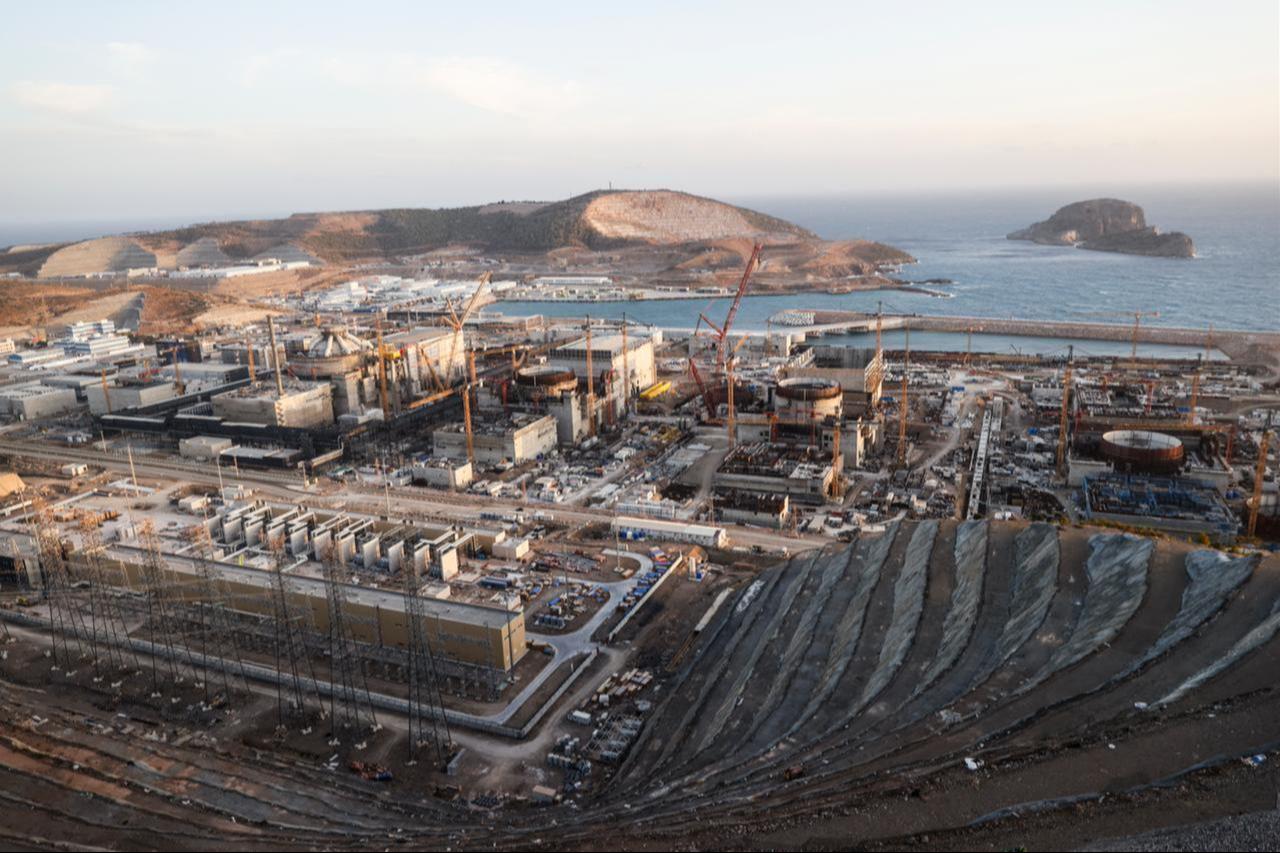 Construction work continues at the site of the Akkuyu Nuclear Power Plant (NPP), in the Gulnar district of Mersin, Türkiye, on October 21, 2025. (AA Photo)