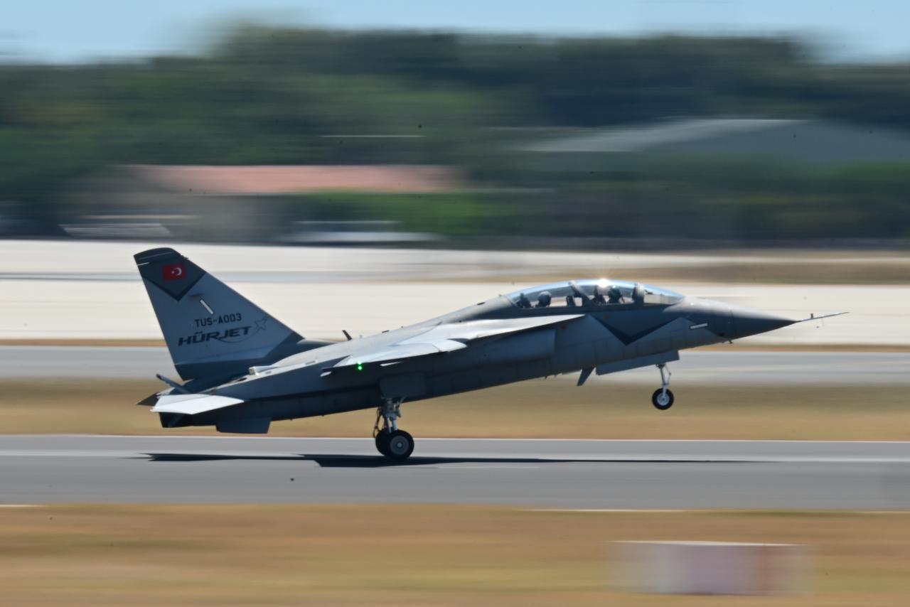 Hurjet demonstrates during IDEF 2025, at the Istanbul Expo Center in Istanbul, Türkiye, on July 22, 2025. (AA Photo)