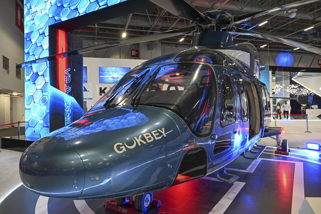 TAI's Gokbey as the stand during IDEF 2025, at the Istanbul Expo Center in Istanbul, Türkiye, on July 22, 2025. (AA Photo)