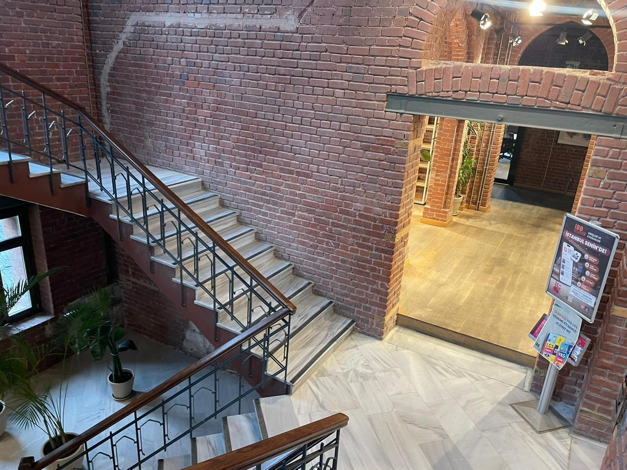 An interior view of the main staircase inside Bulgur Palace following its restoration in Istanbul, Türkiye, Jan. 26, 2026. (Photo by Koray Erdogan/Türkiye Today)