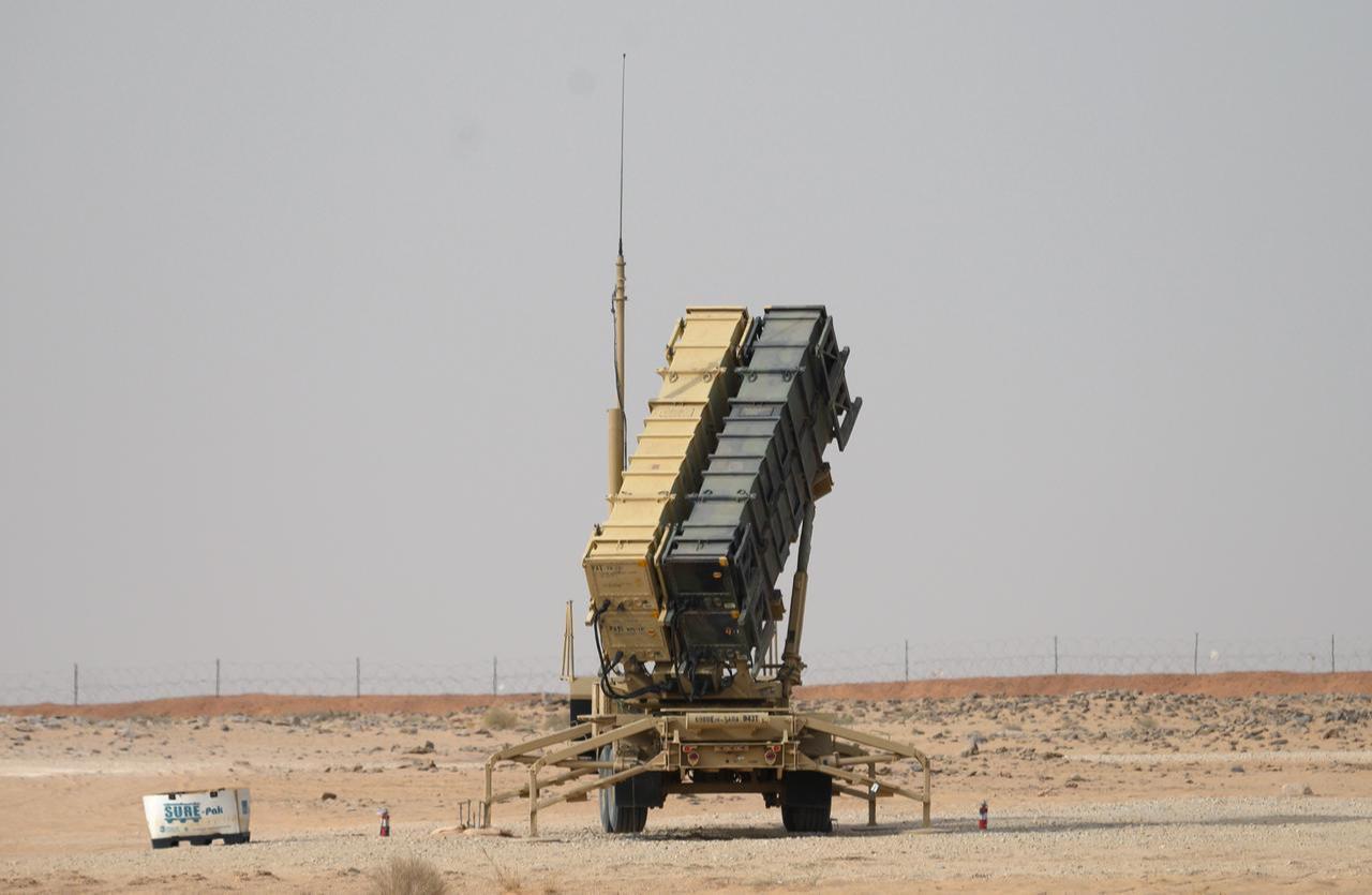 A Patriot missile battery is seen near Prince Sultan air base at al-Kharj on February 20, 2020. (AFP Photo)