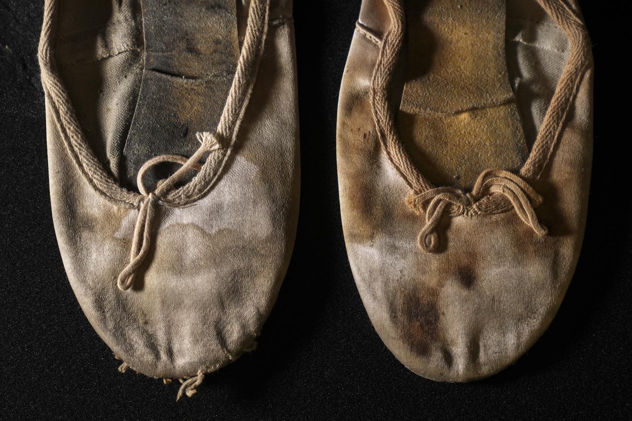 The blood-stained ballet shoes belonging to British musician Amy Winehouse  (AA Photo )