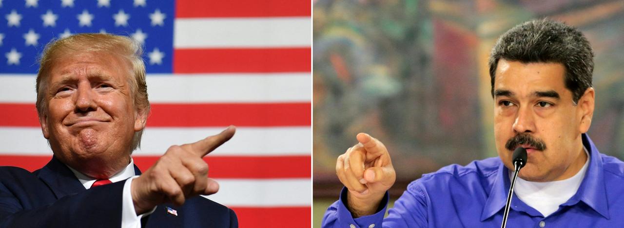This combination of pictures created on August 21, 2019 shows US President Donald Trump (L) and Venezuela's President Nicolas Maduro (R). (AFP Photo)