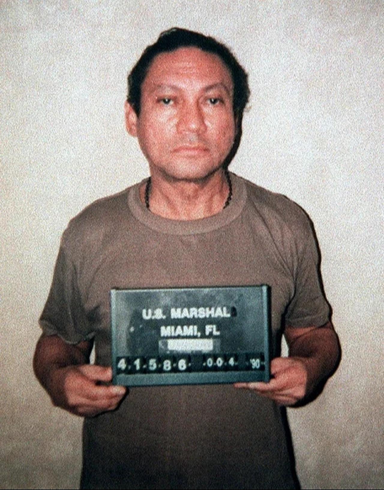 Booking photograph of Manuel Noriega taken by US marshals in Miami, Jan. 4, 1990. (Photo via US Drug Enforcement Administration)