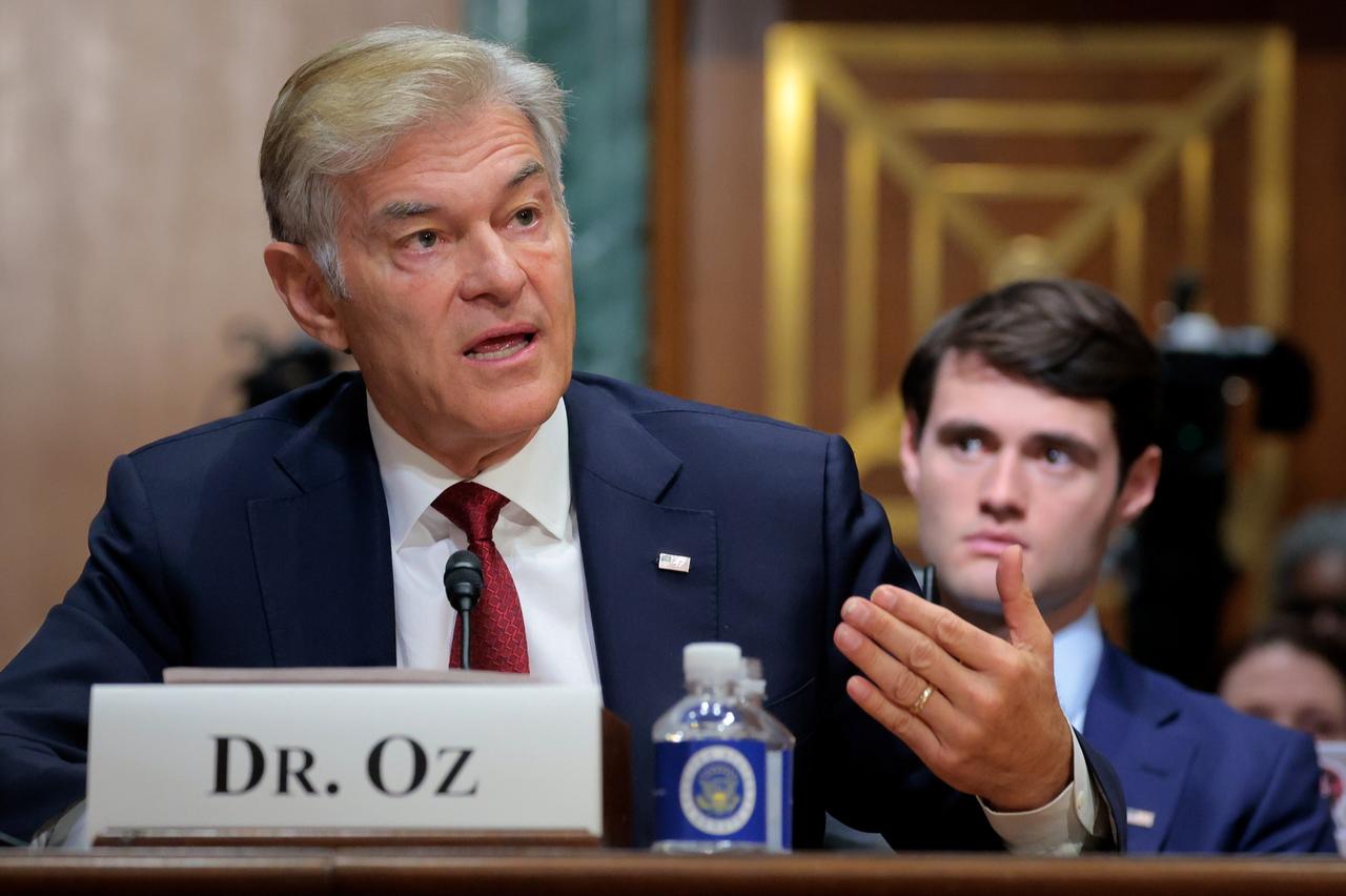 Dr. Mehmet Oz testifies during a confirmation hearing with the Senate Finance Committee in the Dirksen Senate Office Building in Washington, U.S., March 14, 2025. (AFP Photo)
