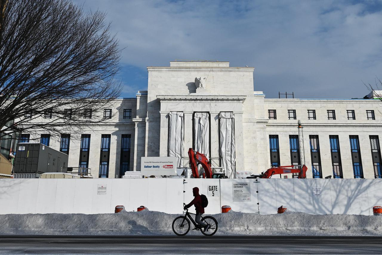 A view of the US Federal Reserve building in Washington, DC on January 26, 2026. (AFP File Photo)