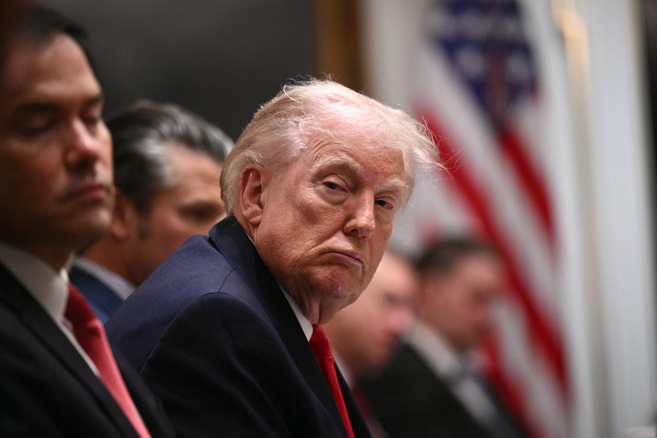US President Donald Trump looks on during a cabinet meeting in the Cabinet Room of the White House in Washington, DC, on January 29, 2026. (AFP Photo)