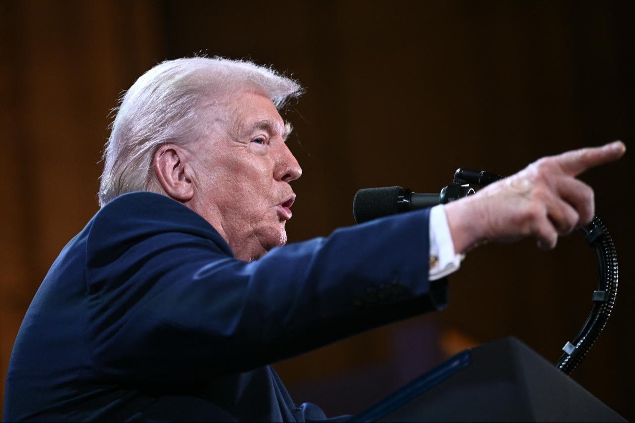 US President Donald Trump delivers remarks on 'Trump Accounts' at the Andrew W. Mellon Auditorium in Washington, DC, on January 28, 2026. (AFP Photo)