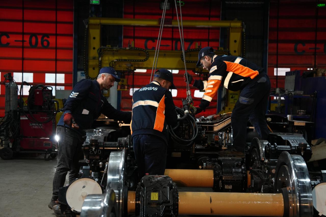 Production of the first set of Turkish national electric high-speed train has reached 90% physical progress in Ankara, Türkiye on Jan. 4, 2026. (AA Photo)