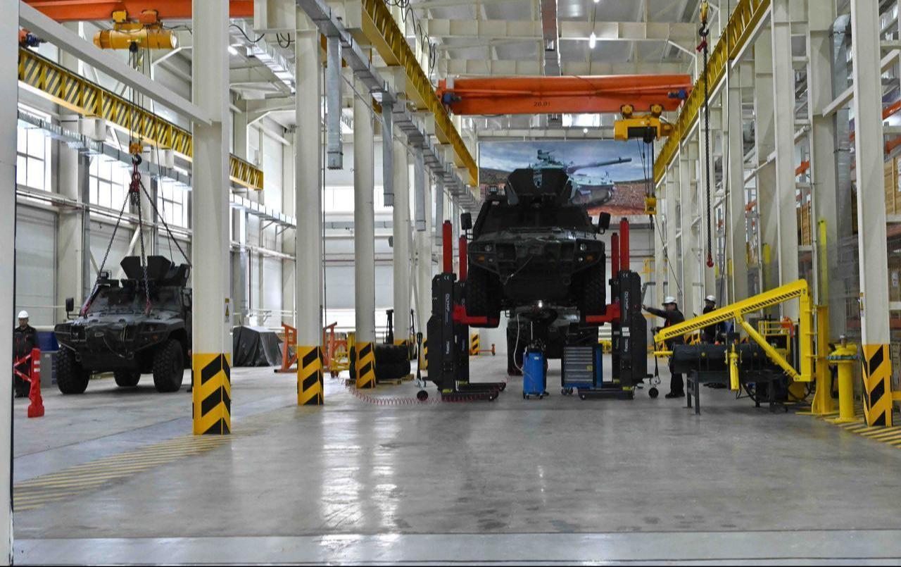 Cobra II 4x4 Tactical Wheeled Armored Vehicle at the Besqaru plant of Kazakhstan during President Kassym-Jomart Tokayev's visit. (Photo via Presidency of Kazakhstan)