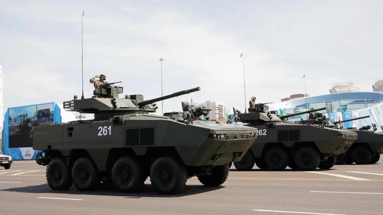 Kazakhstan's Taimas 8×8 armored combat vehicle during a military parade. (Photo via Reddit)