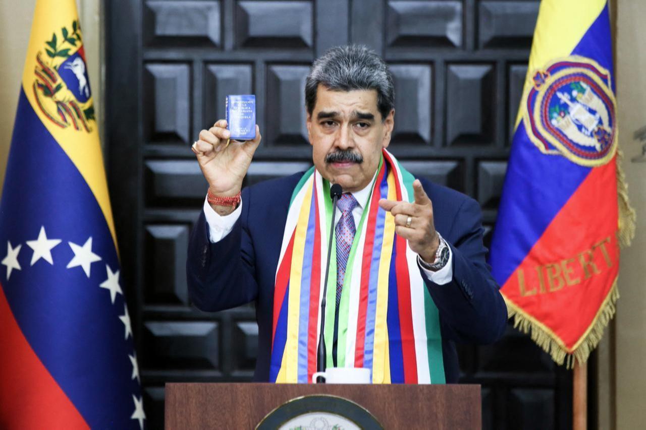 Venezuelas President Nicolas Maduro speaking during an event marking the anniversary of the death of Liberator Simon Bolivar in Caracas, Venezuela on Dec. 17, 2025. (Venezuelan Presidency/AFP Photo)