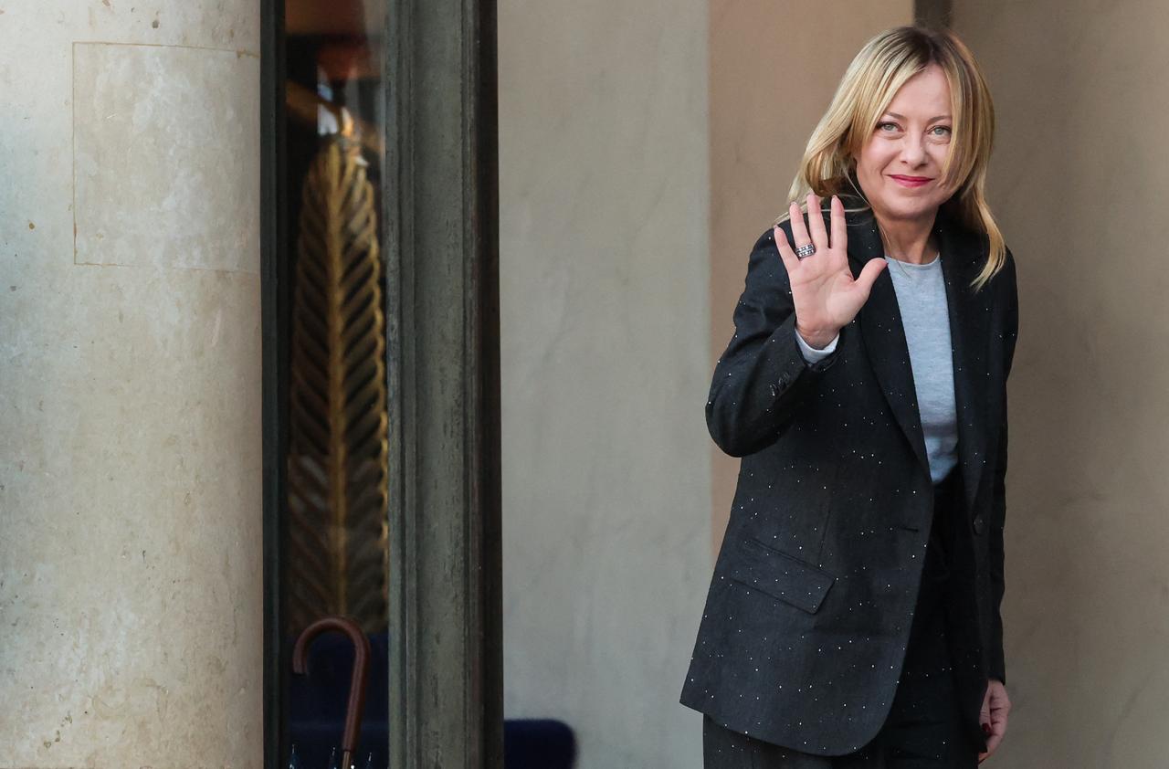 Italy's Prime Minister Giorgia Meloni at the Elysee Palace in Paris, on Jan. 6, 2026. (AFP Photo)