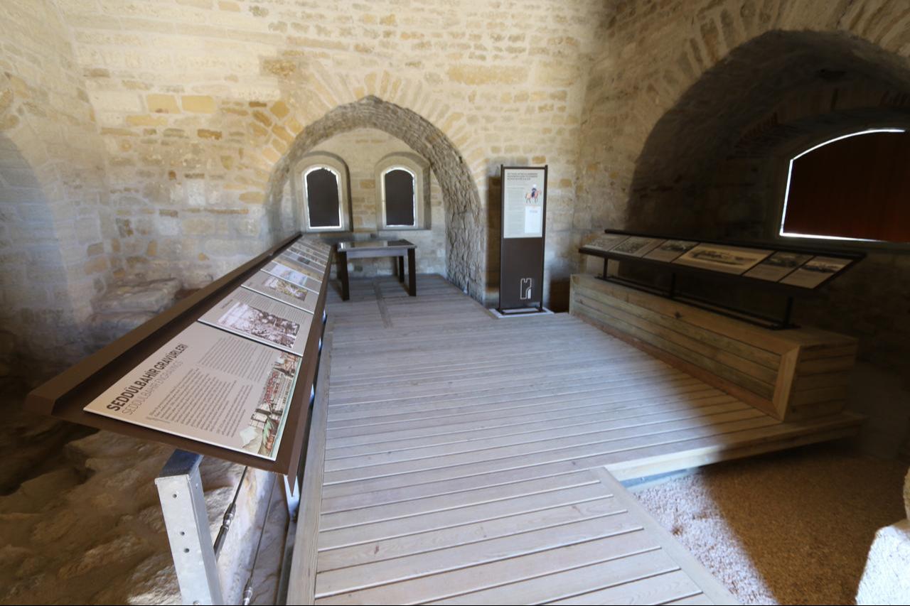 A general view of the exhibition panels inside Seddulbahir Castle in Eceabat, Canakkale, Türkiye, Jan. 6, 2026. (AA Photo)