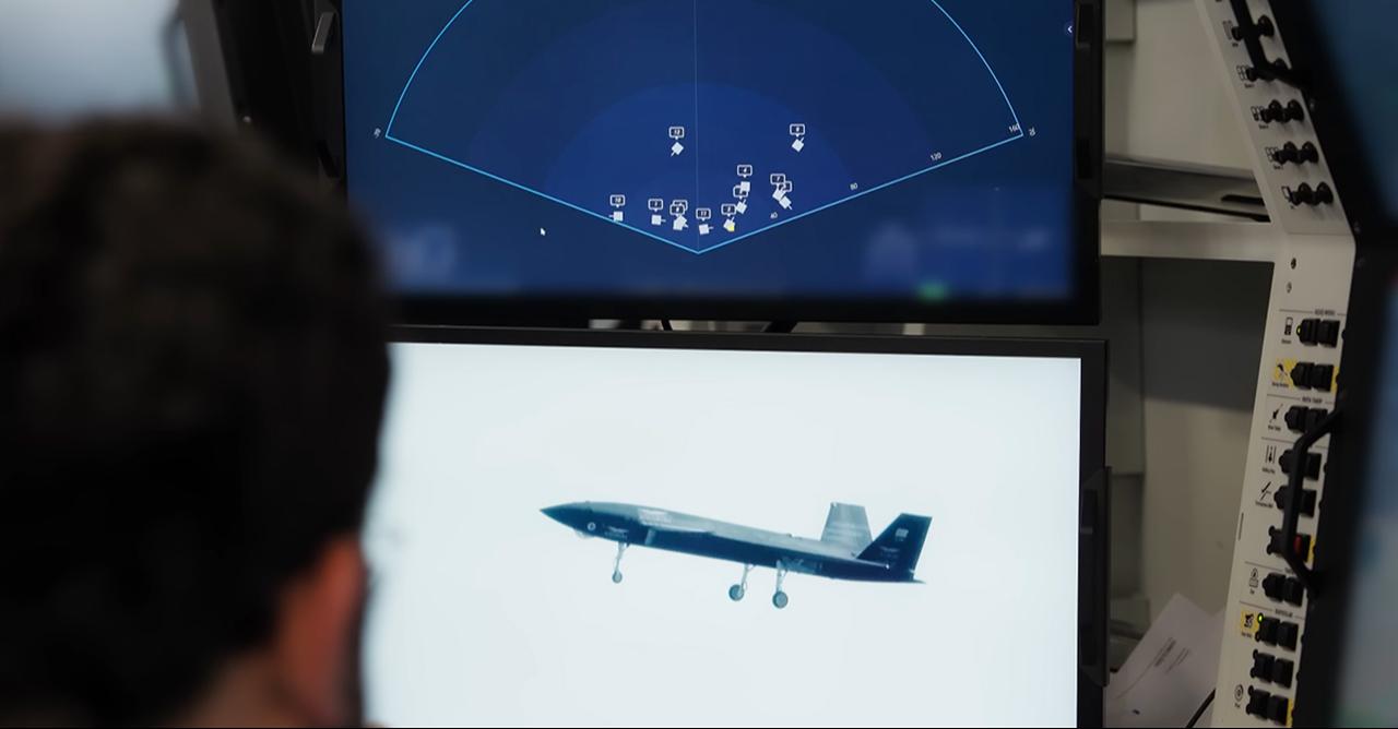 Bayraktar Kizilelma unmanned fighter aircraft with Aselsan's Murad 100-A AESA radar during a test flight at an unspecified location. (Photo via X/@aselsan)