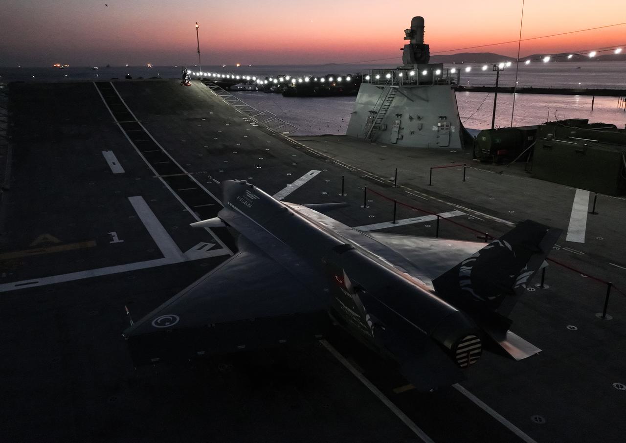 A view of the Bayraktar Kizilelma, during the special maritime-themed edition of the Teknofest at Istanbul Shipyard Command in Istanbul, Türkiye, Aug. 29, 2025. (AA Photo)