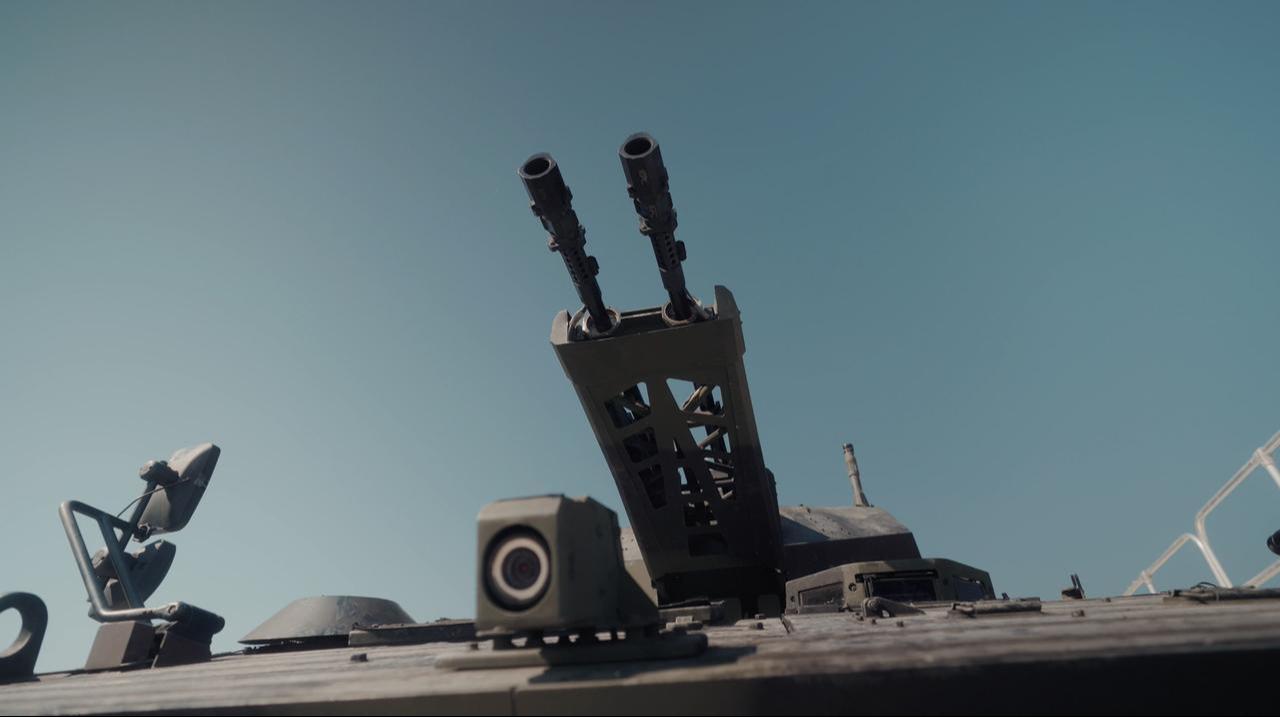 Aselsan's Korkut 140/35 Close-Range Air Defense System onto an Otokar Arma II 8x8 tactical wheeled armored vehicle at an unspecified location and time. (AA Photo)