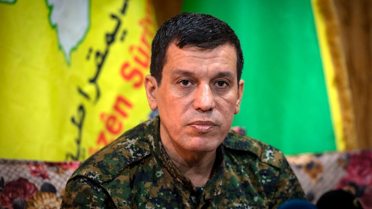Mazloum Abdi (Kobani), commander-in-chief of SDF, gives a press conference in al-Hasakah, Syria, on Oct. 24, 2019. (AFP Photo)