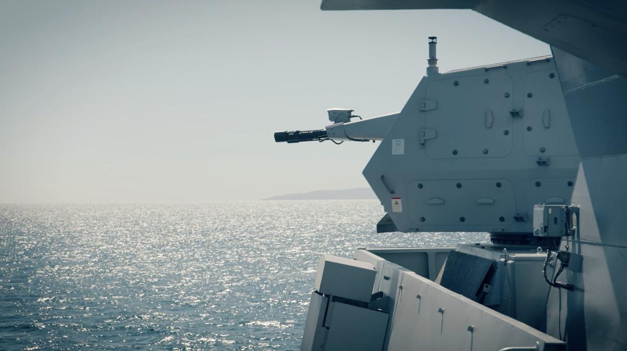 The Aselsan Gokdeniz Close-In Weapon System (CIWS) during a live-fire test on the TCG Istanbul frigate. (AA Photo)