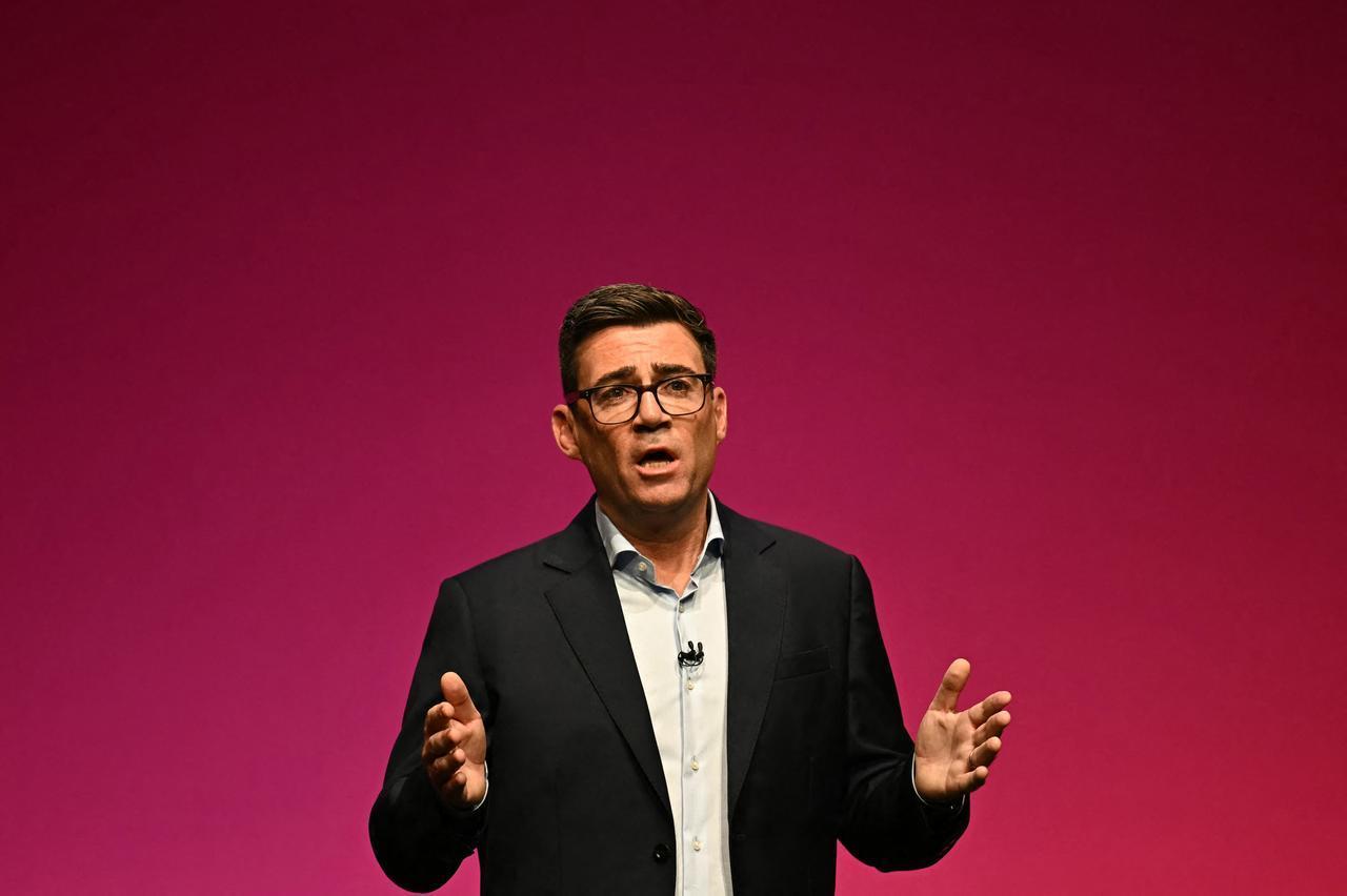Britain's Prime Minister Andy Burnham delivers his speech on the third day of the annual Labour Party conference in Liverpool, north-west England, Sept. 29, 2026. (AFP Photo)