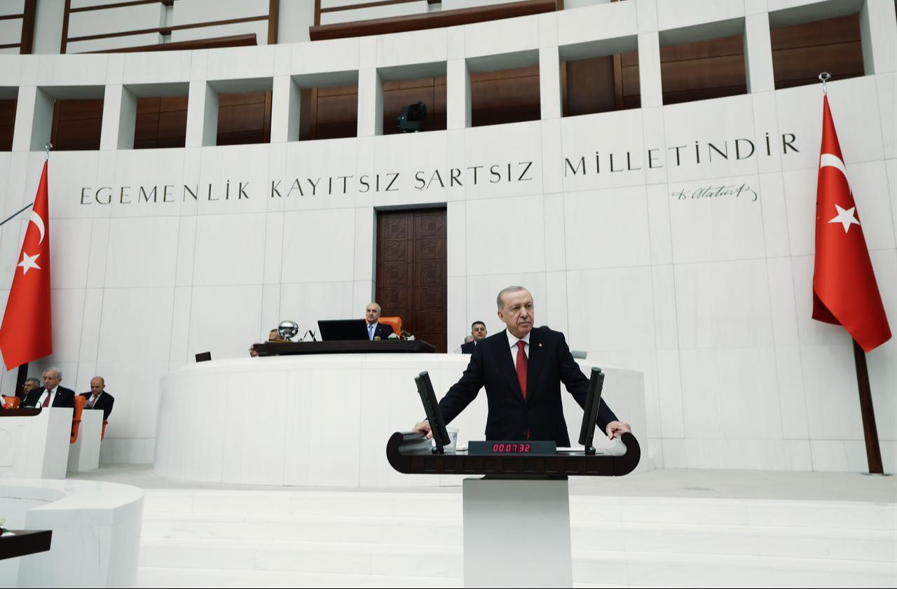 President Recep Tayyip Erdogan attends the Opening Event of the 5th Legislative Year of the 28th Term of the Grand National Assembly of Turkiye (GNAT), in Ankara, Türkiye, Oct. 1, 2026. (Turkish Presidency /Murat Cetinmuhurdar/Handout)