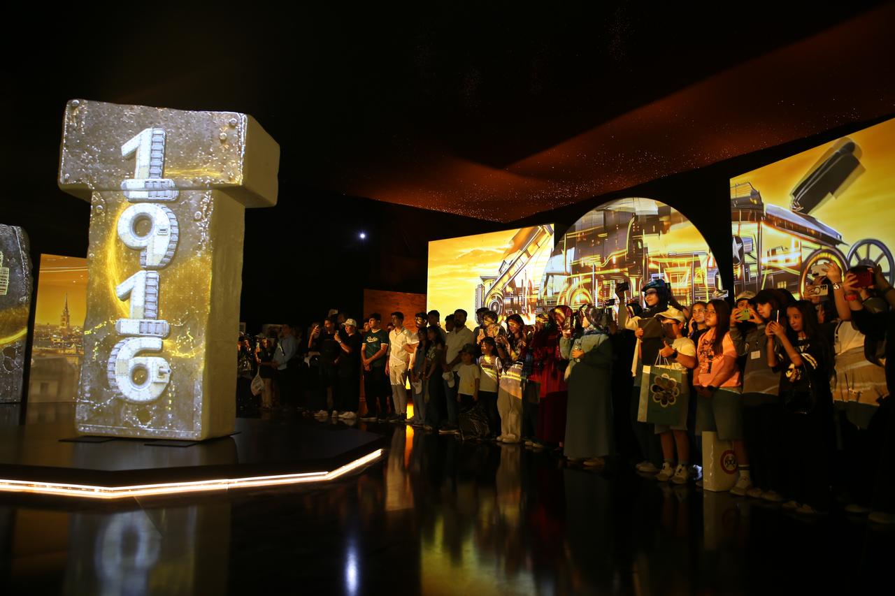 Visitors watch the immersive Gobeklitepe Experience Area at TEKNOFEST Southeast in Sanliurfa, Türkiye, Oct. 1, 2026. (AA Photo)