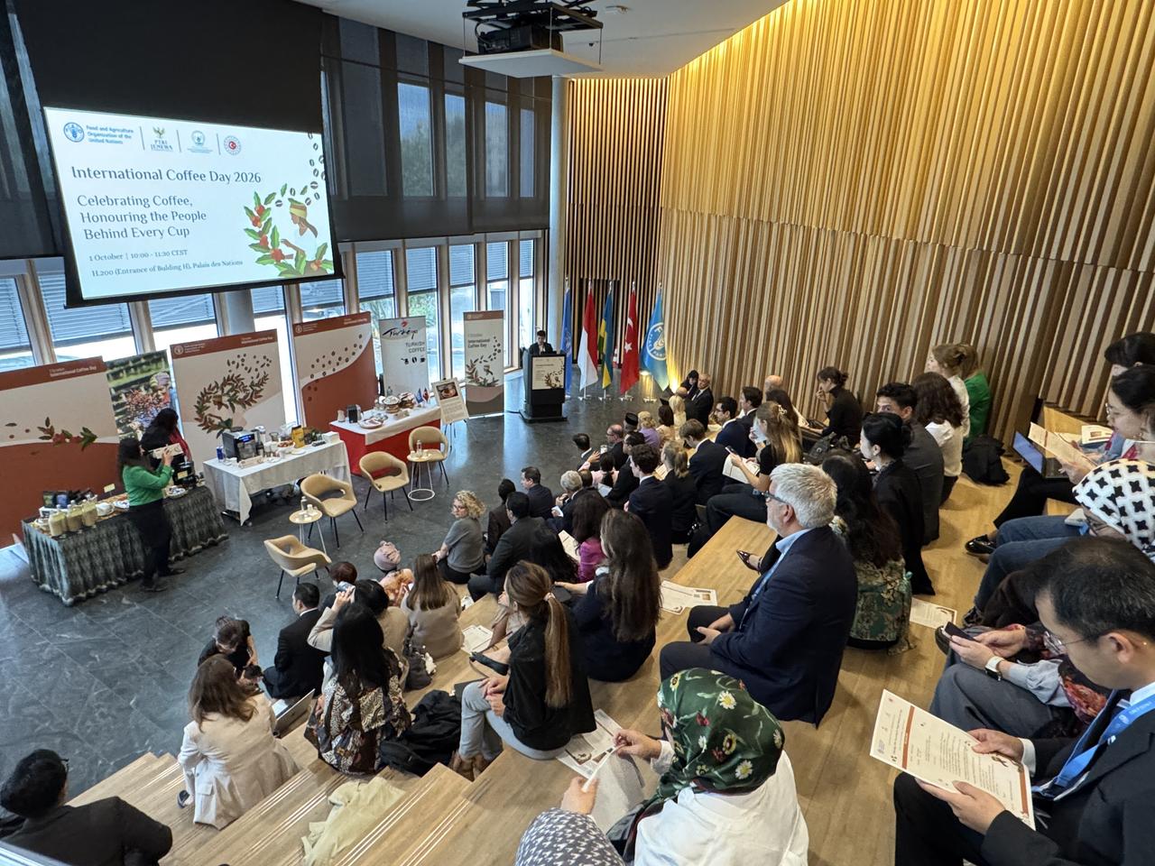 Guests enjoyed Turkish coffee at an International Coffee Day event held at the United Nations Office at Geneva. (AA Photo)