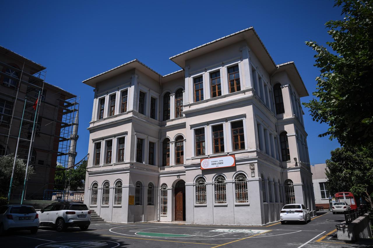 The historic Vefa Lisesi building is seen in Istanbul, Türkiye, Sept. 18, 2026. (AA Photo)