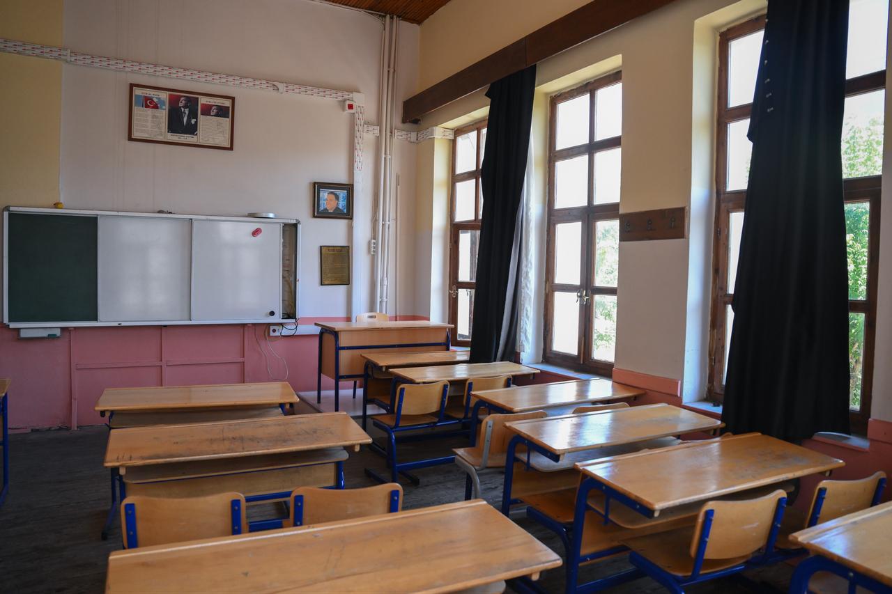 A classroom at the historic Vefa Lisesi is seen in Istanbul, Türkiye, Sept. 18, 2026. (AA Photo)
