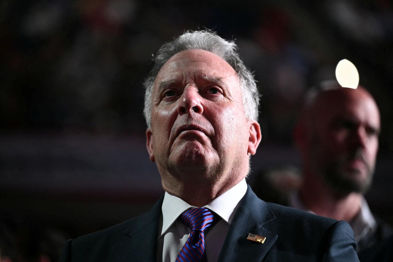 White House Special Envoy Steve Witkoff listens as US President Donald Trump speaks at a campaign rally at the Freeman Coliseum in San Antonio, Texas, Oct. 7, 2026. (AFP Photo)