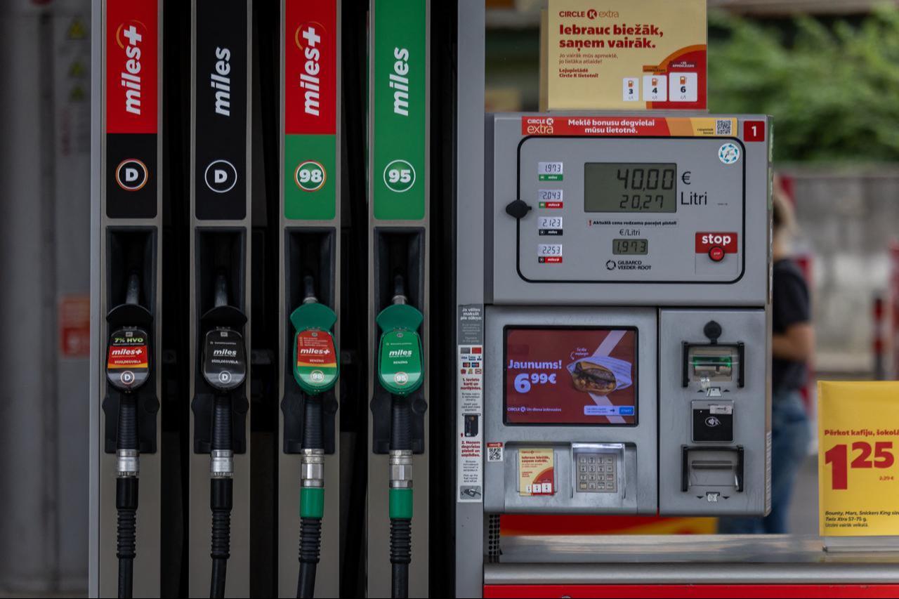This photograph taken on October 3, 2026 shows an Circle-K petrol station in downtown of Riga, Latvia. (AFP Photo)