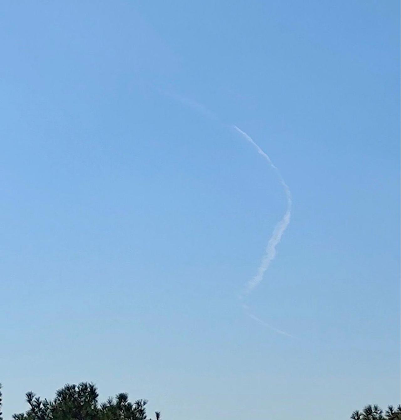 The photo reportedly shows an Iranian ballistic missile test from Tehran Province in Iran, October 11, 2026. (Photo via X)