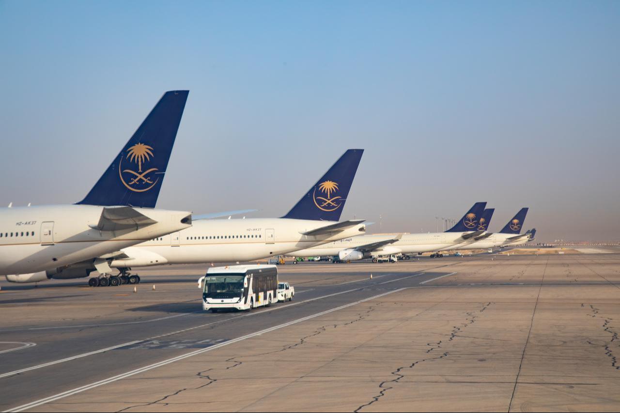 Planes preparing for takeoff at Riyadh King Khalid Airport on March 5, 2023, in Riyadh, Saudi Arabia. (Adobe Stock Photo)