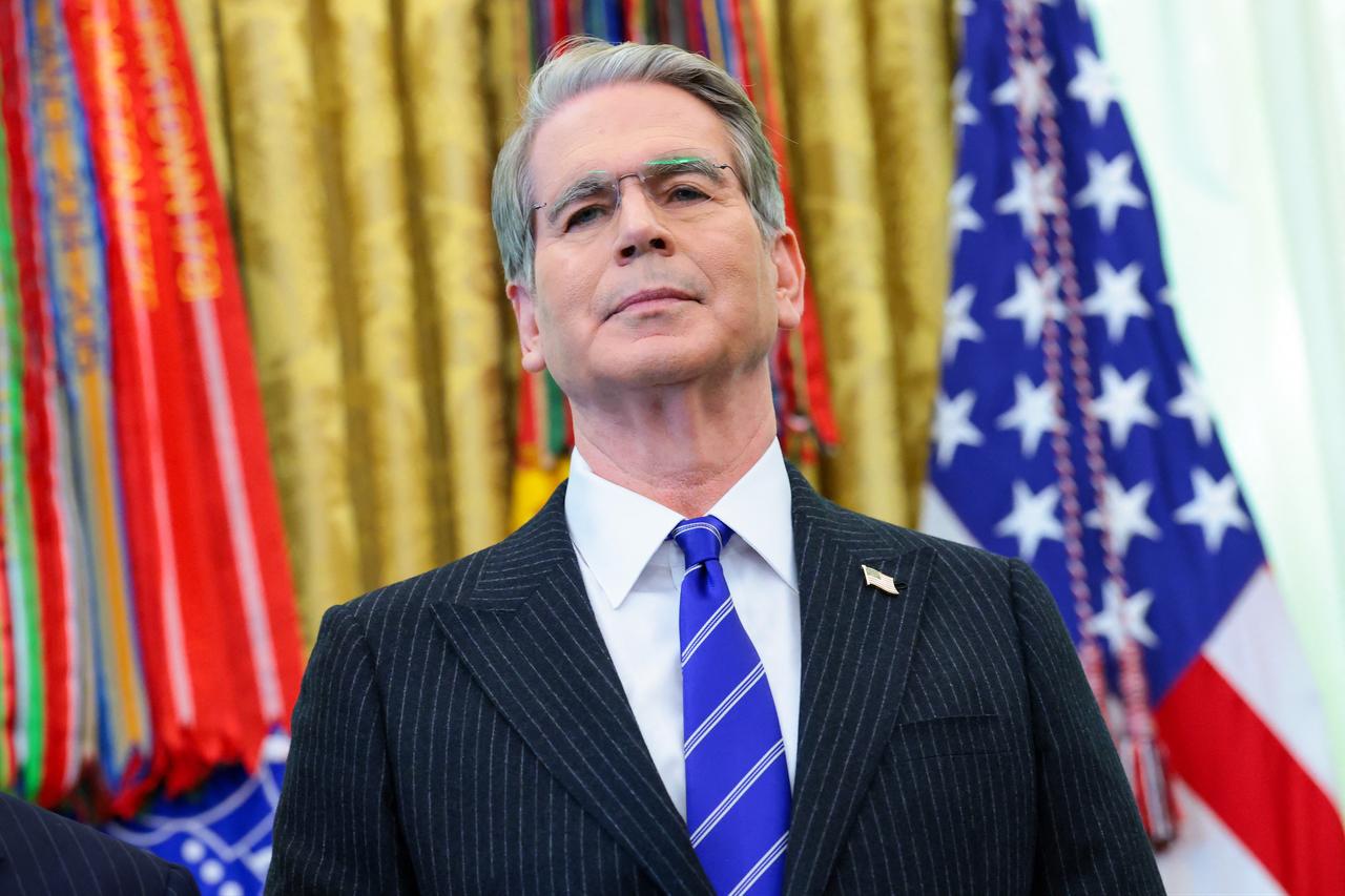 U.S. Treasury Secretary Scott Bessent looks on during an event in the Oval Office of the White House on October 07, 2026 in Washington, DC. (AFP Photo)