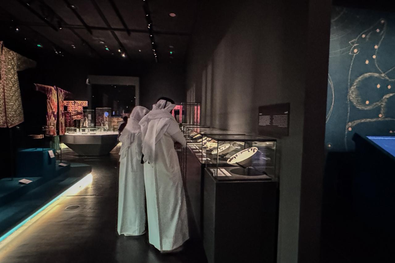 Visitors view the exhibits at the "Uzbekistan: A Heritage in Motion" exhibition at the Museum of Islamic Art in Doha, Qatar, on October 8, 2026. (AA Photo)