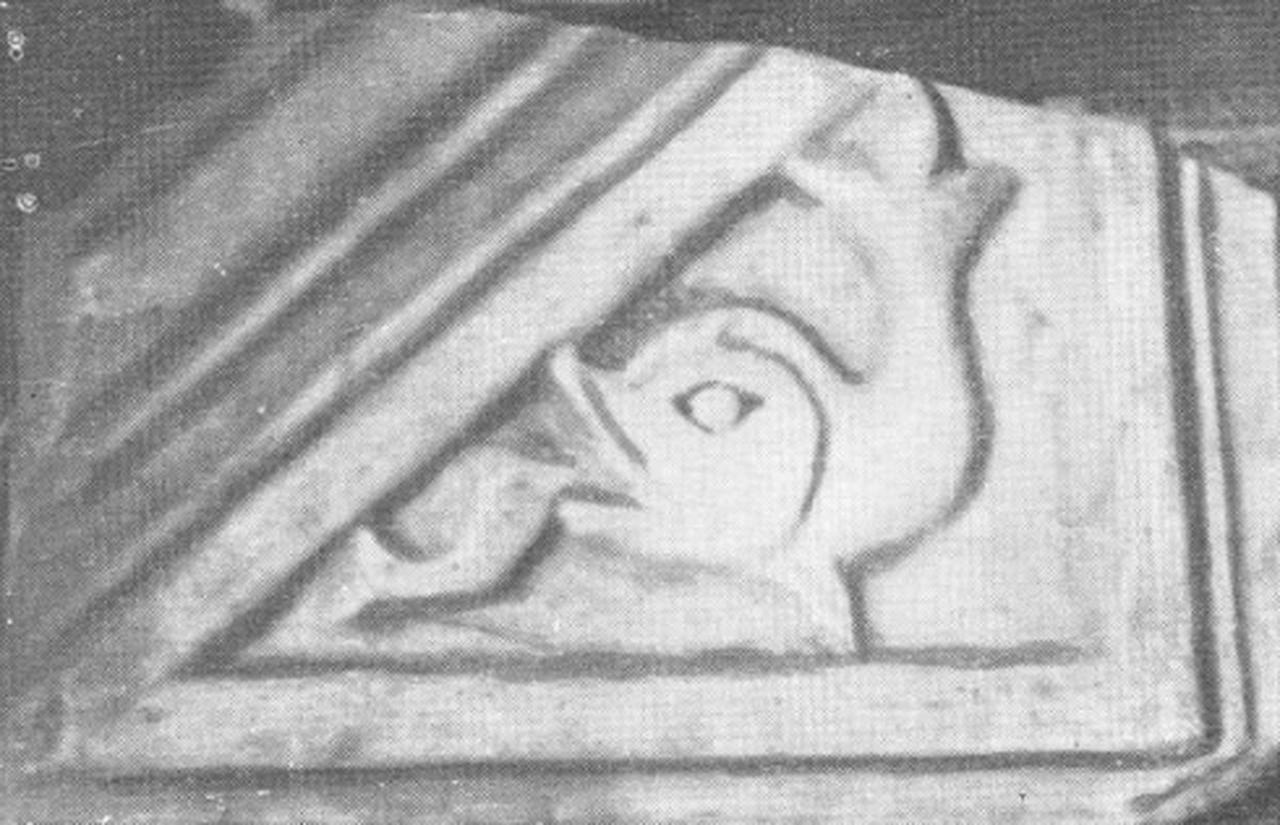 An early Byzantine ambo stair panel displayed at the Konya Archaeological Museum depicts a large fish preparing to swallow a smaller one, a scene recently reinterpreted through medieval Christian symbolism. (Photo via Eyice, 1964–1965)