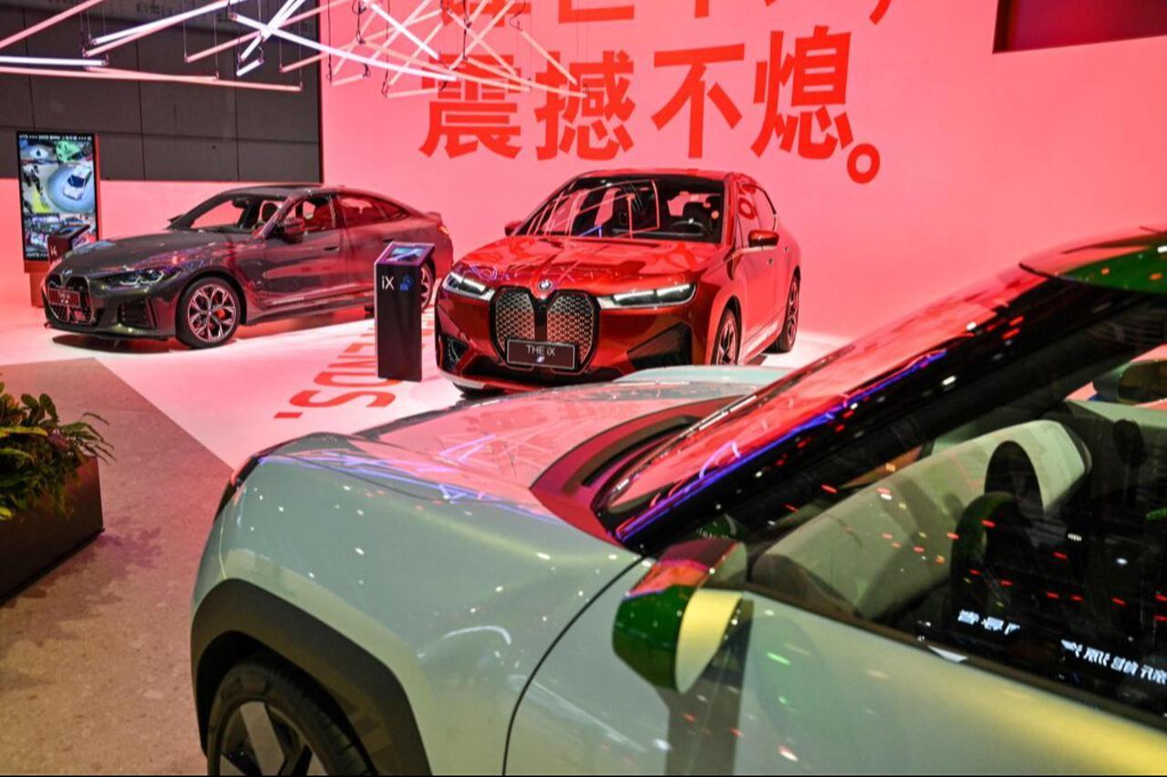 BMW XM cars are displayed during the 20th Shanghai International Automobile Industry Exhibition in Shanghai on April 18, 2023. (AFP Photo)