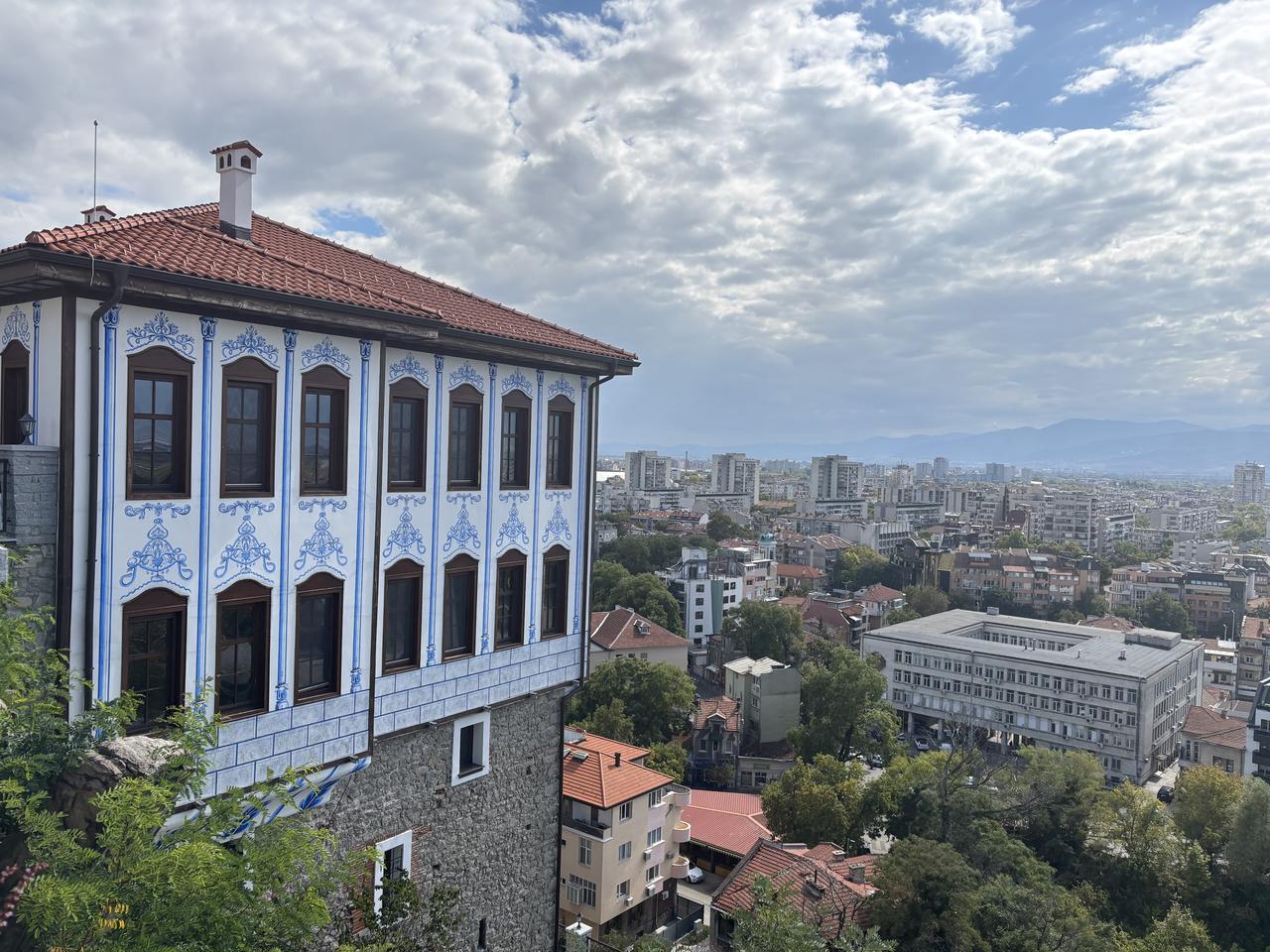 A traditional house with an ornate facade stands overlooking the city of Plovdiv, Bulgaria, on October 13, 2026. (AA Photo)