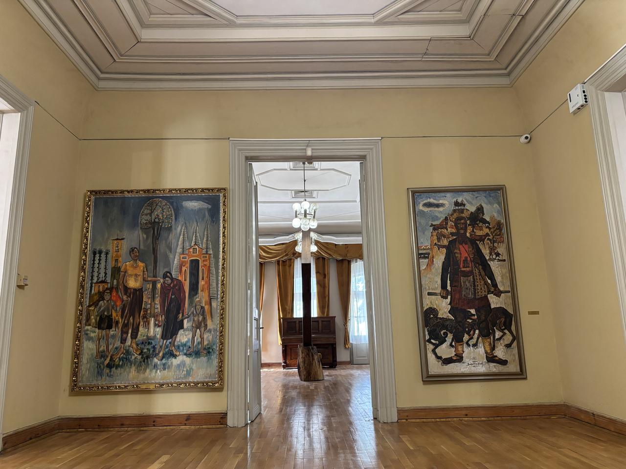 Paintings by Bulgarian artist Zlatyu Boyadzhiev are displayed at a permanent exhibition in Plovdiv, Bulgaria, on October 13, 2026. (AA Photo)