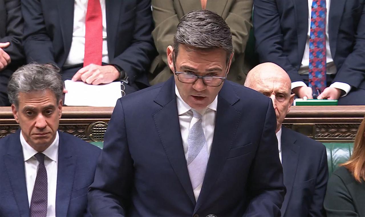This video grab was taken from footage broadcast by the UK Parliamentary Recording Unit (PRU) via the Parliament TV website on October 12, 2026. (AFP Photo/PRU)